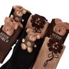Women's Autumn and Winter Mid-calf Socks Cute Kawaii Bear Socks Warm Socks 3 Pairs