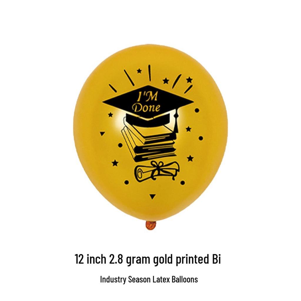 Graduation Party 12-inch Latex Balloons - Printed Celebration Decor for Teachers and Students