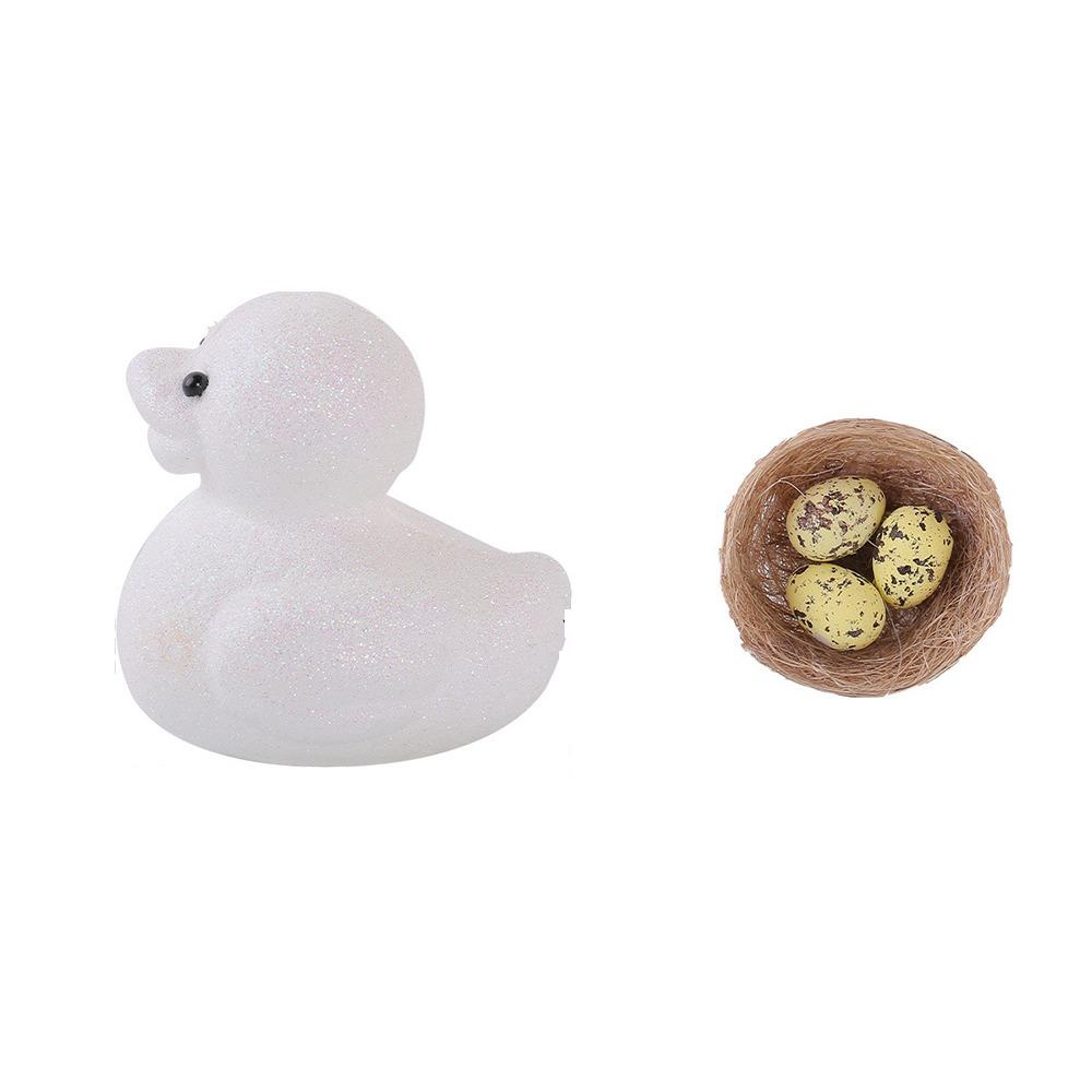 

Colorful Easter Duck Ornament Set Foam Simulation Egg Bird Nest Painted Egg Toy Home Party Style 1