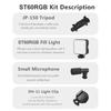 Smartphone Vlogging Kit Tripod Phone Holder + Microphone + Video Light + Clip + 3.5mm TRS To TRRS