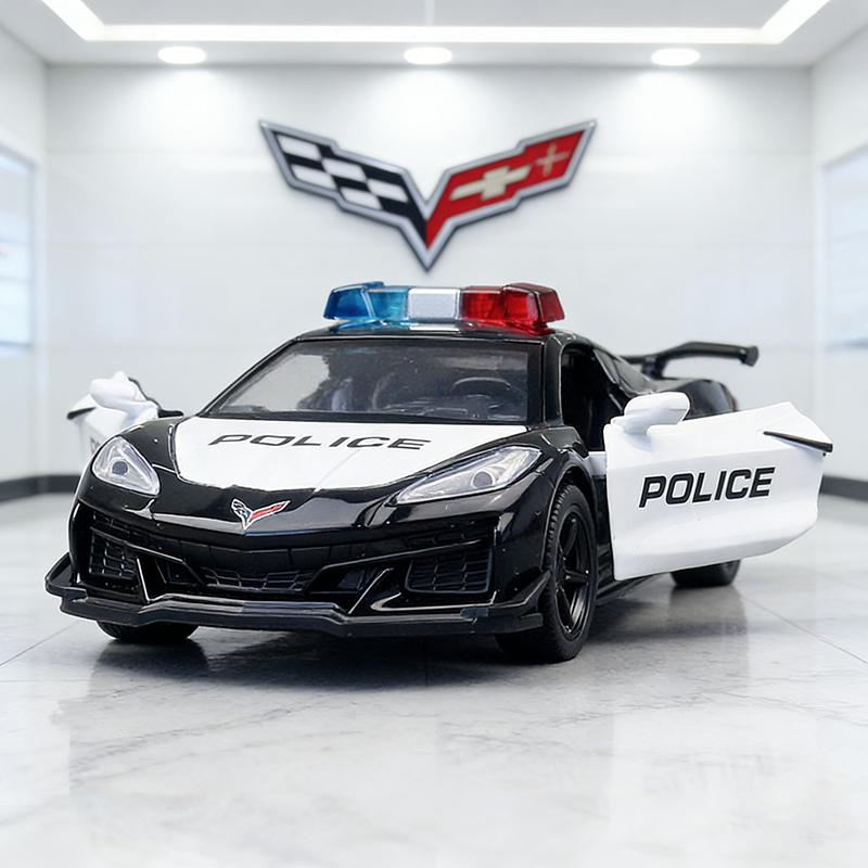 

1:32 Chevrolet Corvette Z06 Police Alloy Model Car Toy Diecasts Metal Casting Sound and Light Car Toys For Children Vehicle