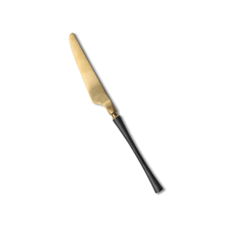 Belle Gold Black Table Knife Cutlery Dinnerware