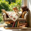 Decorazione in Legno a Tema Letterario Placca Donna che Legge Libro, Statua Solo Una Ragazza/Ragazzo Che Ama per Decorazione Ragazza Scaffale Scrivania, Parete Personalizzata