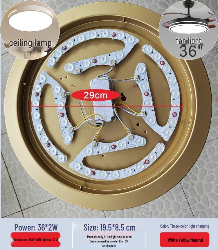Full Spectrum LED Ceiling Fan Light with Magnetic Base and Wire Clips
