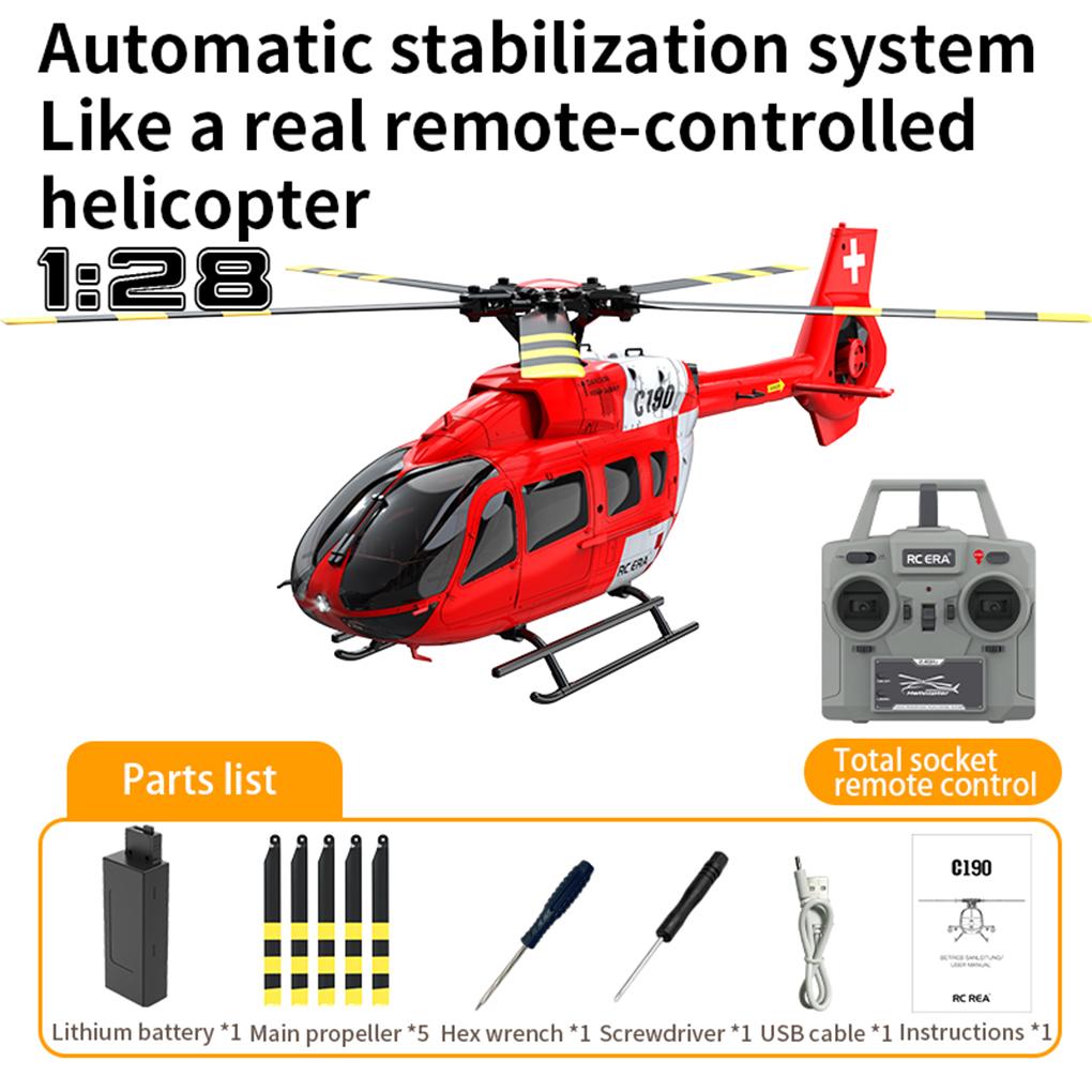 ERA C190 H145 RC Helicopter 2.4G 6CH 6-Axis Gyro Optical Flow Localization Altitude Hold Flybarless RC Helicopter RTF