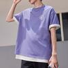 Converse T Shirts Men's Purple Crew Neck Moderate Straight Fit 10023994-A02
