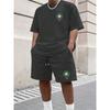Youth Men's Fashionable Casual Sports Two-Piece Set Print Summer Short-Sleeved T-Shirt And Shorts Ensemble