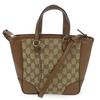 Used Handbag 449241 leather/GG Canvas Brown Beige 2WAY