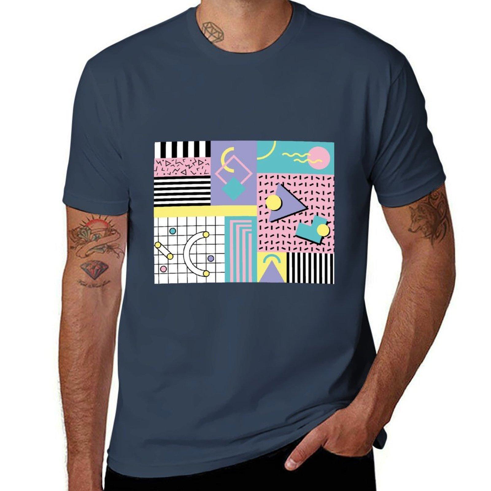 Memphis Pattern 25 Retro 90s 80s Tshirt Uv Sun Protection Tee Shirt S