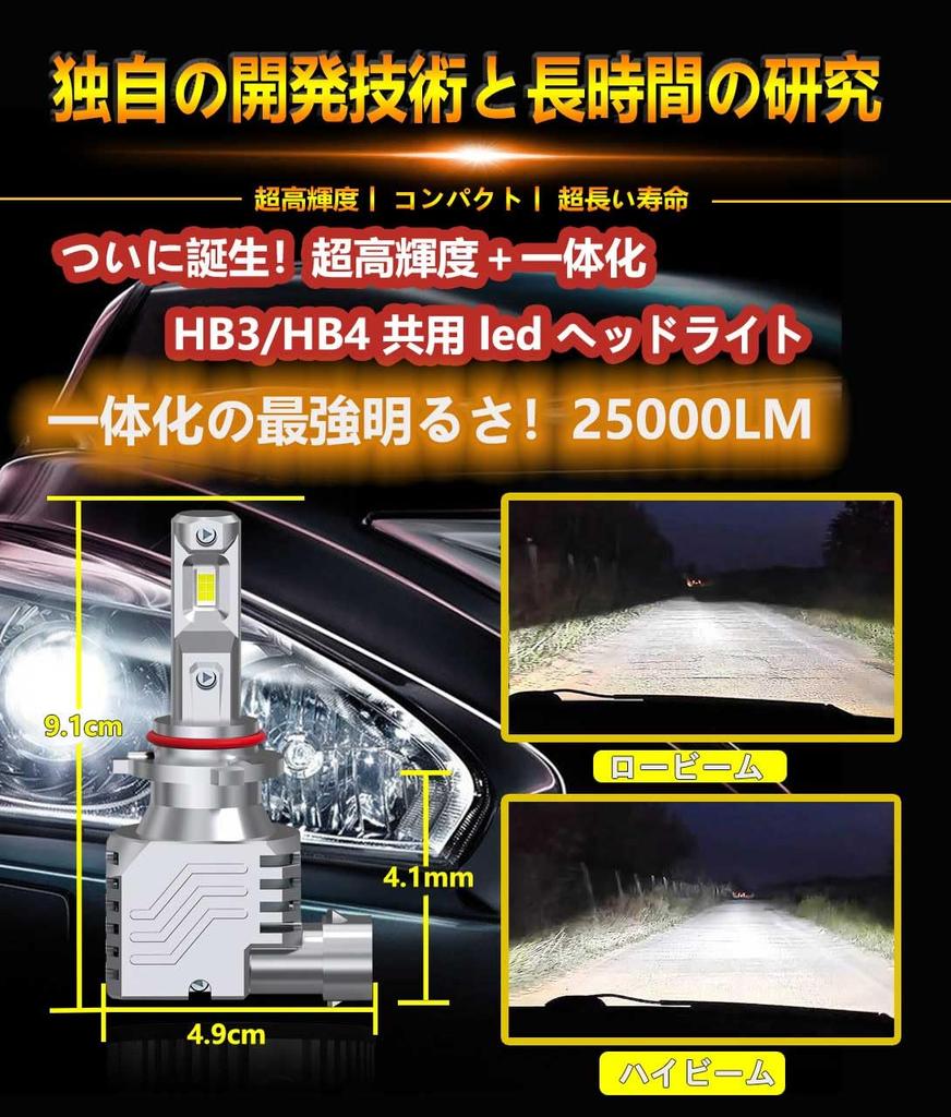 SIVNDEAUTO 25,000 LM Integrated Strongest Super Explosive Light 25,000 LM! HB3/HB4 Common LED Headlight,