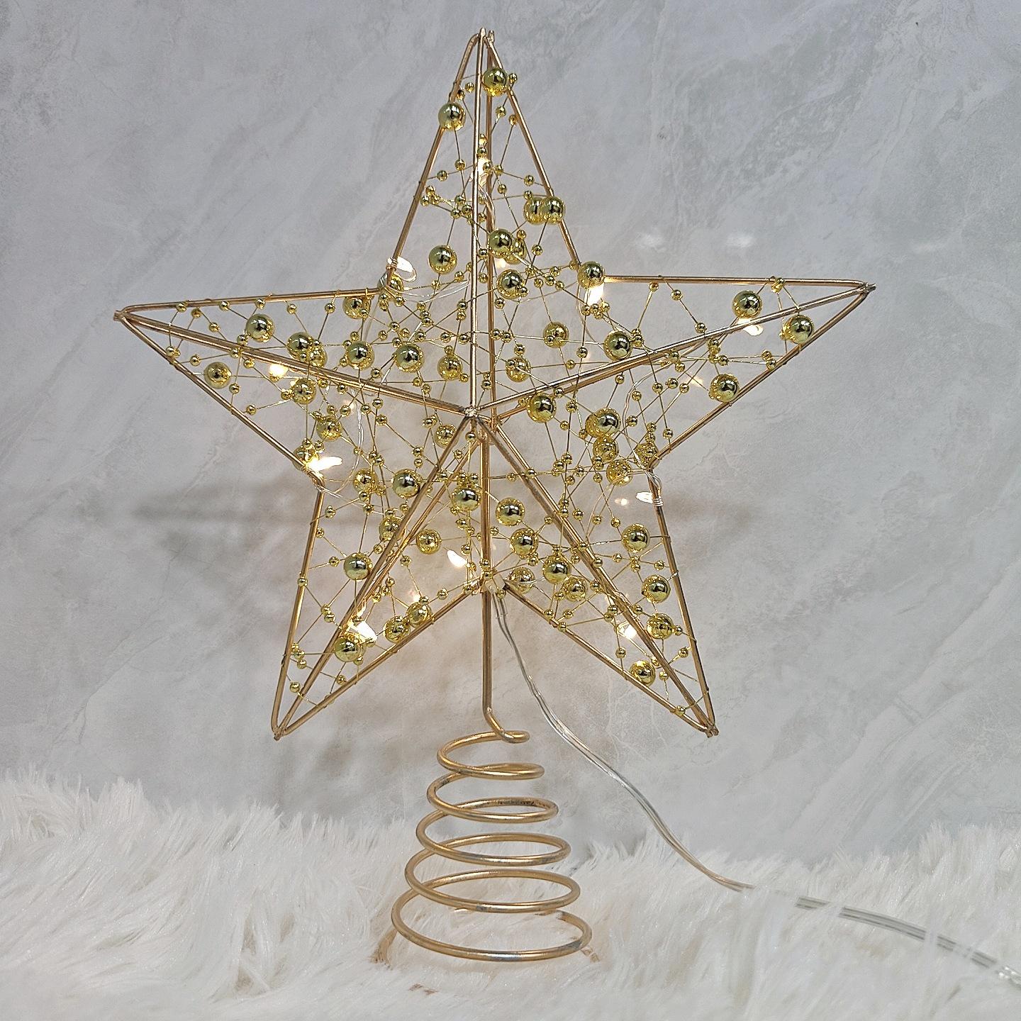 

Верхушка для рождественской елки Металлическая звезда Украшение - Пятиконечная звезда Декорация и Подвеска