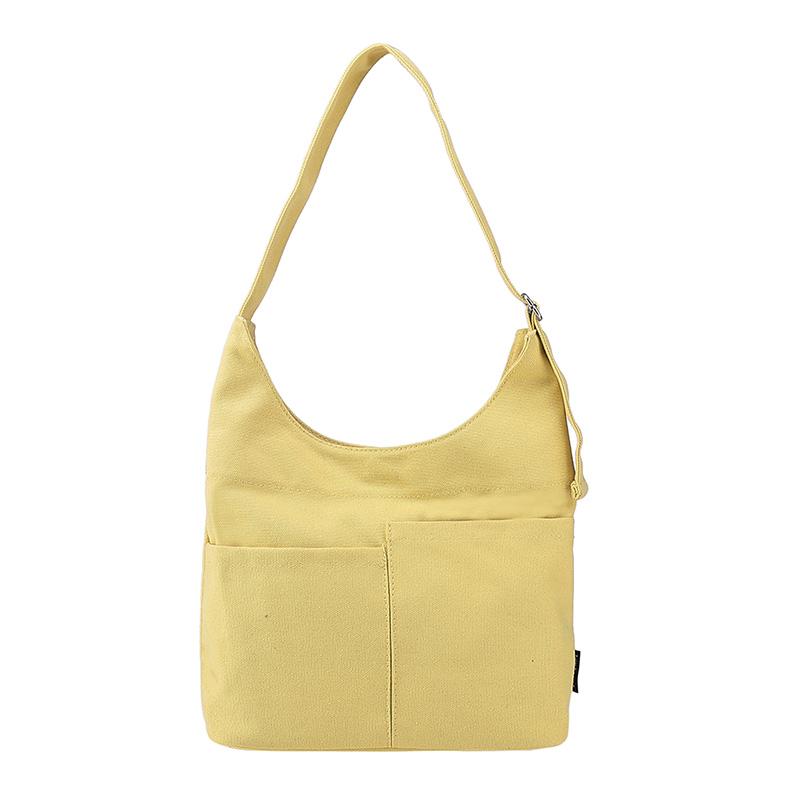 Large Capacity Tote Bag Women's Canvas Bag Solid Color Shoulder Crossbody Bag