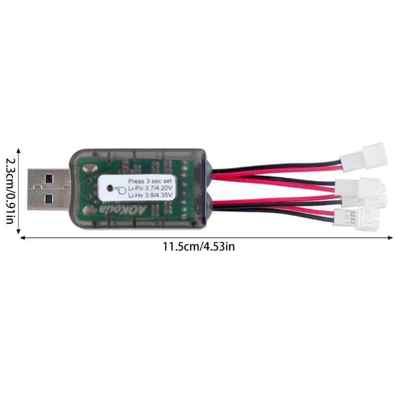 4CH USB Battery Charging Adapter For 1S LiHv Battery For Airplanes Model Drones Remote Helicopter Accessories