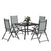 Five-Piece Steel Frame Patio Set - Grey/Black