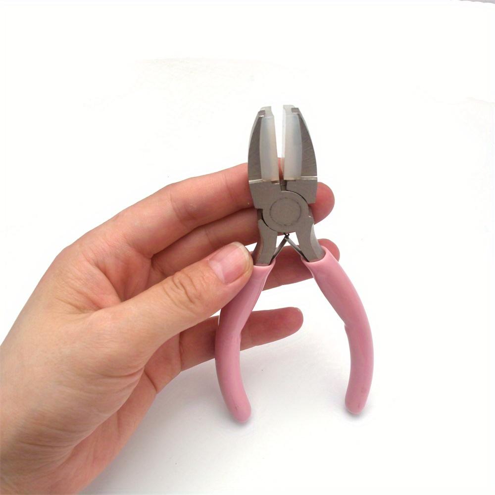 1 szt. Szczypce z podwójnymi nylonowymi szczękami Szczypce jubilerskie Szczypce płaskie Prostownik do drutu Zestaw narzędzi rzemieślniczych i jubilerskich do wyrobu biżuterii