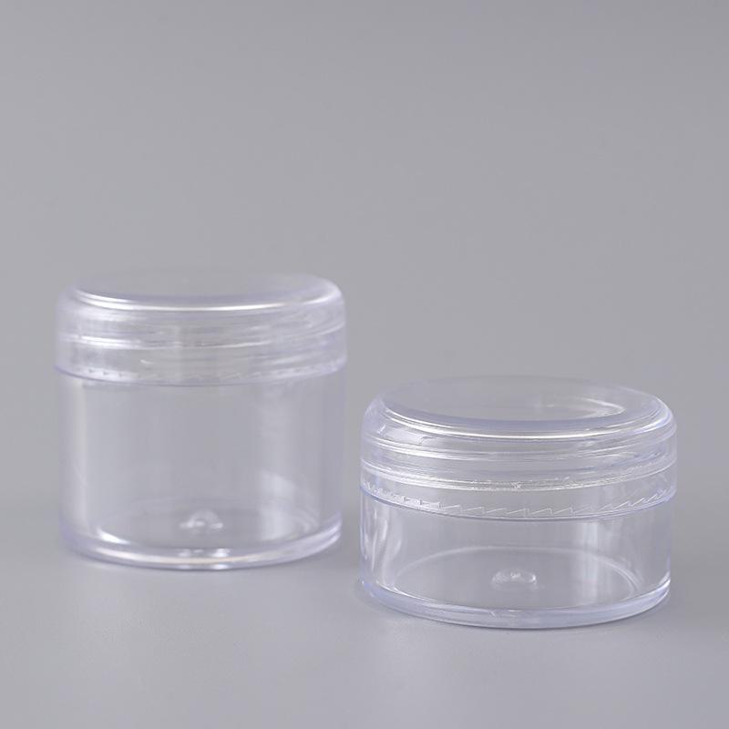 Transparente Reise-Kosmetikcremeflasche aus PS - Tragbarer, runder Probebehälter aus Kunststoff