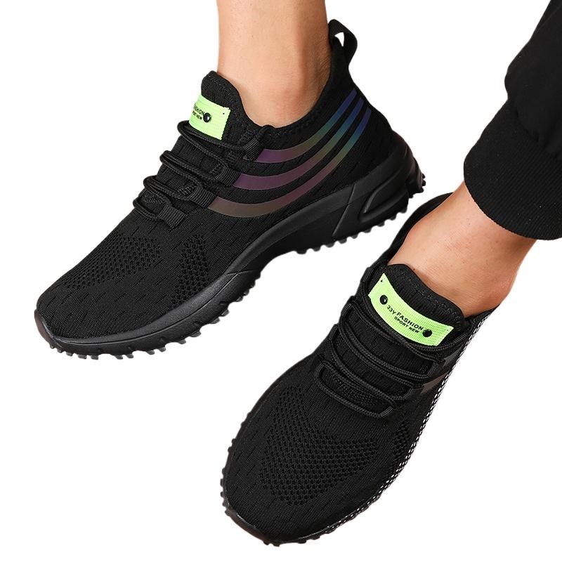 Men s Knitted Running Shoes Lightweight Breathable Sneakers Non-Slip Outdoor Athletic Shoe Casual Walking Shoes for Men 39