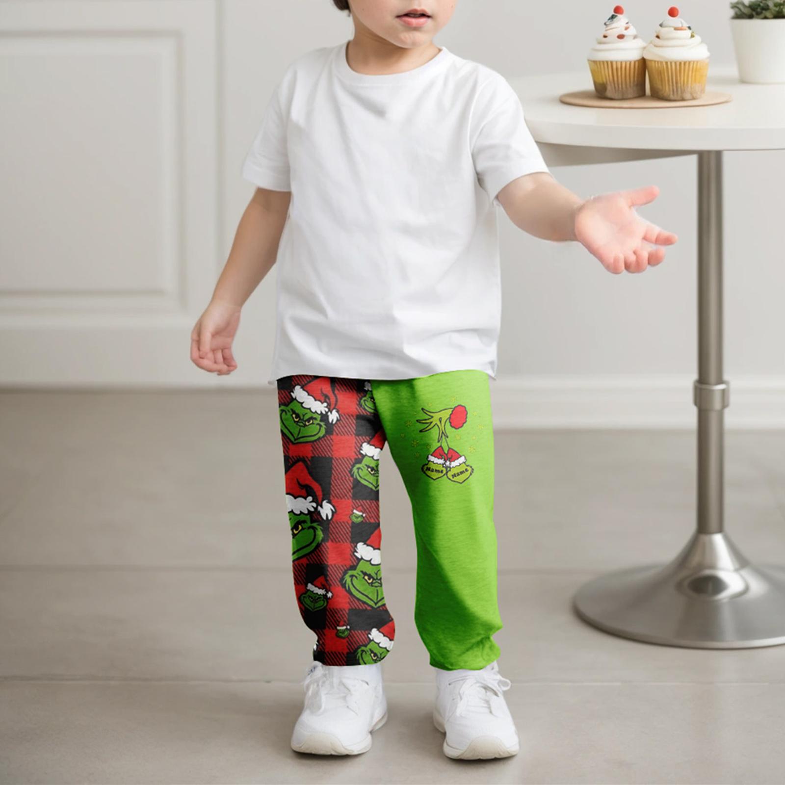 

Детская мода, рождественские свободные талии, однотонные повседневные спортивные штаны для отдыха 110