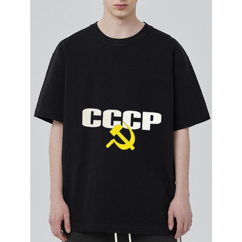

Черная футболка с принтом СССР и серпа и молота для повседневной носки XXXXL чёрный