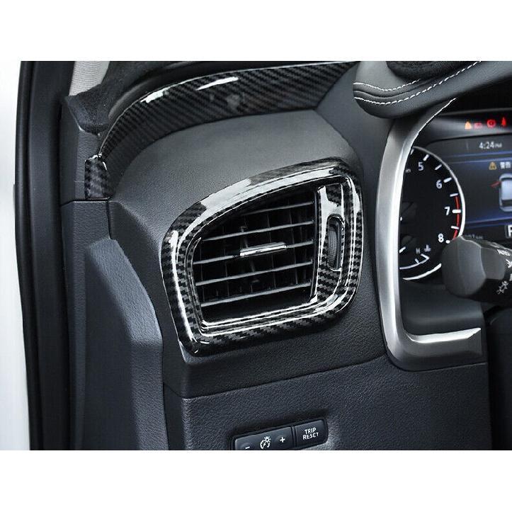 For Nissan Murano 2015-2021 ABS Carbon Fiber Console L&R Air Outlet Vent Trim 2X