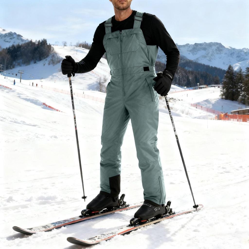 Damen Skihose Gefüttert Ski Latzhose Snowboardhose Verstellbarer Schultergurt Schneeanzug