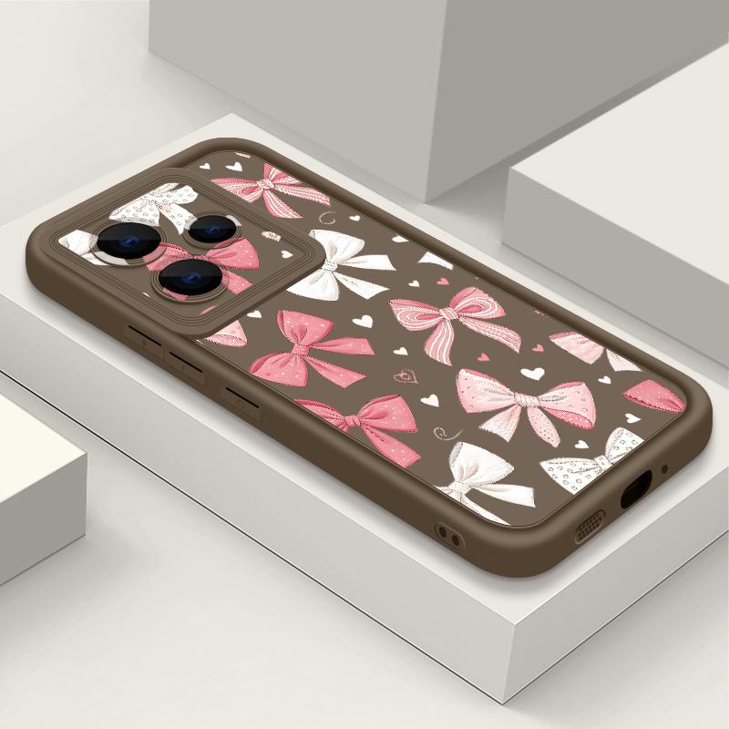 Sweet Bow Heart Pattern Phone Case For Xiaomi Redmi Note 15 14 5G For Redmi Note 13 14 15 Pro 4G Soft TPU Silicone Back Cover