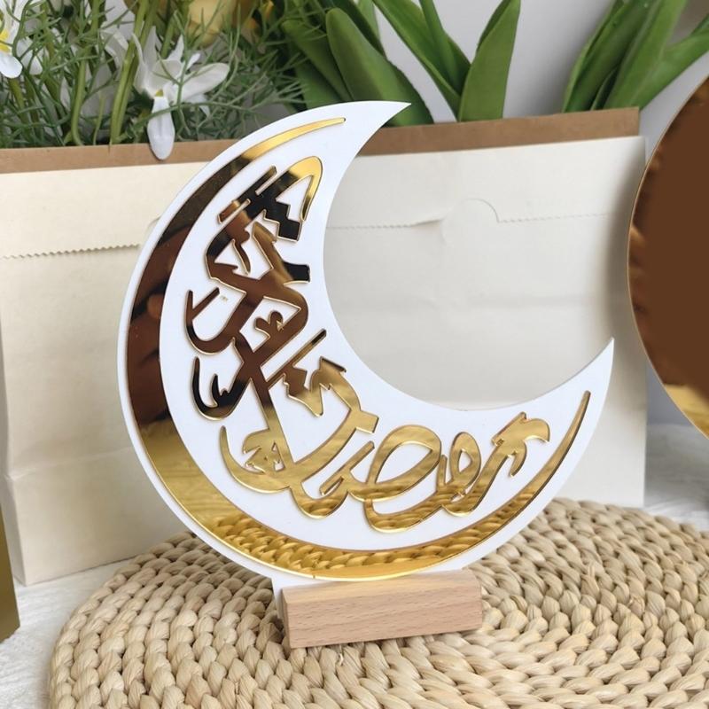 Eid Mubarak Table Centerpiece Signs Eid Mubarak Freestanding Tabletop Ornament for Ramadans Mubarak Eid Decorations