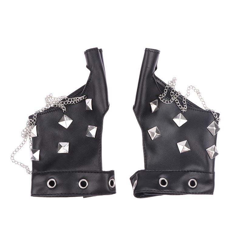 

Модные мужские панк хип-хоп кожаные перчатки с заклепками на полпальца, женские сценические перчатки без пальцев, сенсорные мотоциклетные рукавицы 9cm*15cm