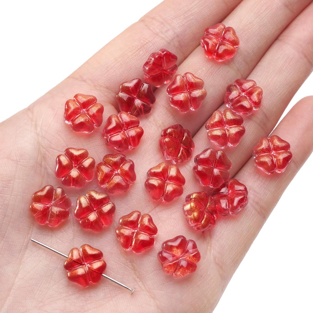 20 adet/torba 10mm cam çiçek boncuk Charm ara parça boncuk küpe kolye DIY takı yapımı