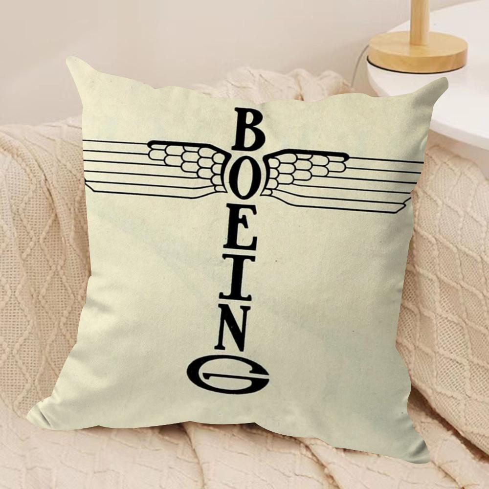 Fashion The Boeing Company Cushion Cover Silky Short Plush DoubleSided Printed Pillow Case for Sofa All Seasons Home Decor Gift