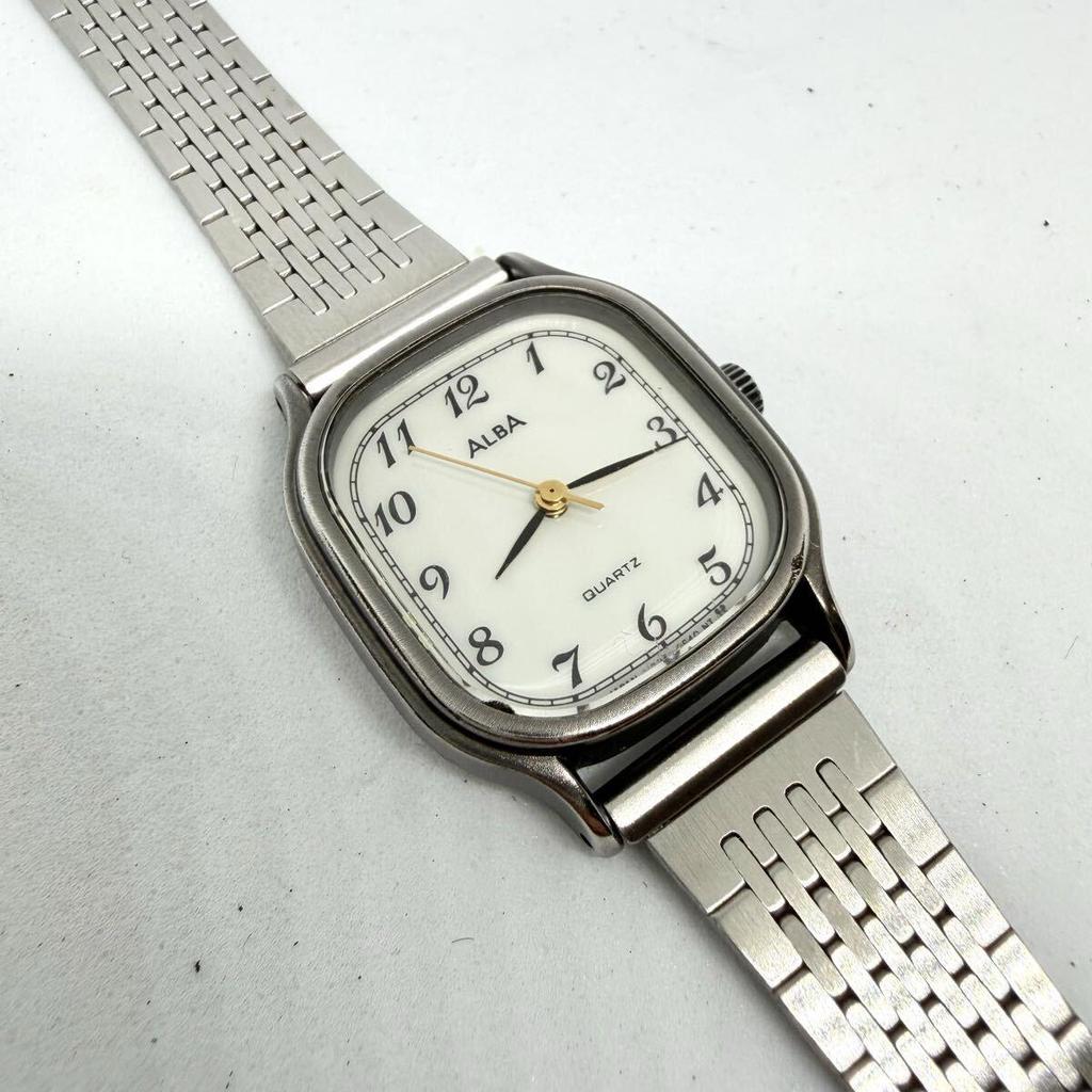 Used Beautiful Condition, Working, SEIKO ALBA Quartz Watch, Ladies, Seiko Vintage, Silver, Square