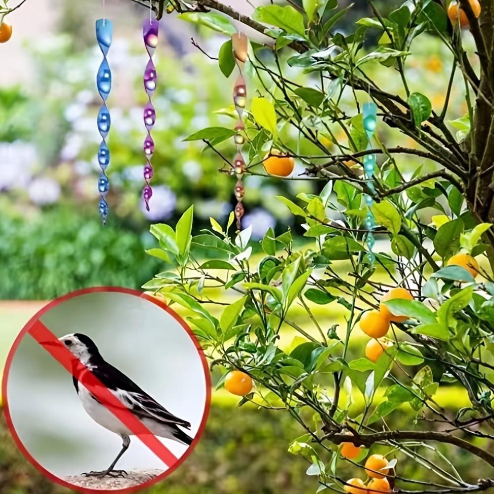 Wind Spinner Bird Repellent Colorful Reflective Scare Rod Pest Deterrent for Orchard Farm Garden Vineyard
