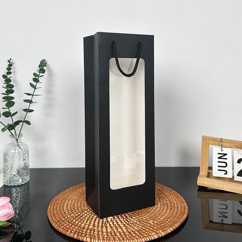 5Pcs Long PVC Window Gift Bag, Portable Packaging for Wine, Champagne, Flower Bouquet, Umbrella, Corporate Exhibition Souvenir