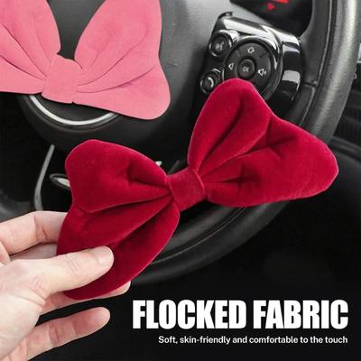 1 PC Charming Pink Car Dashboard Bow for Car Dashboard and Home - Cute Fabric Accessory
