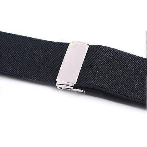 Men's Thin Suspenders Strong Elastic & 4 Extra Strong X Clips - Adjustable Size Up To 120cm