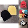 Halloween Themed Knit Cap With Fleece Lining For Autumn And Winter Fashion