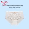 Manni Fen Women's Seamless Lace Mid-Low Rise Breathable Cotton Briefs