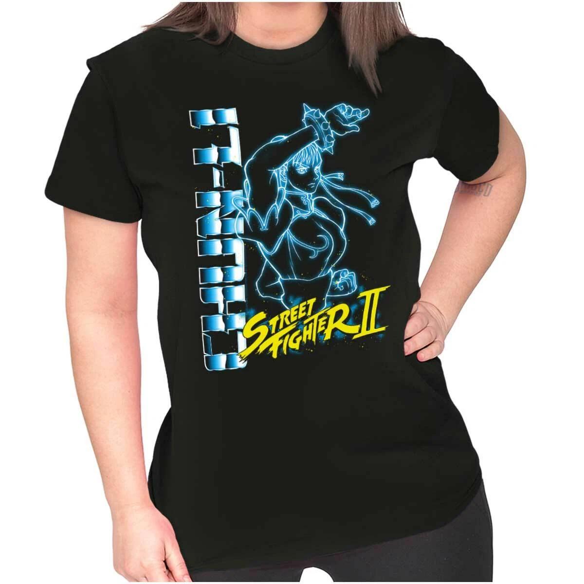 Chun-Li Street Fighter II 1990s Arcade Gamer Womens Top Junior Graphic Tee XL