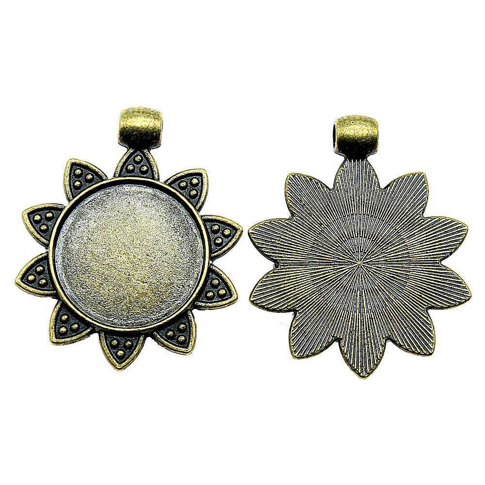 Fit 20mm Round Cabochon Bezel Pendant Setting Handmade Craft Blanks Frames