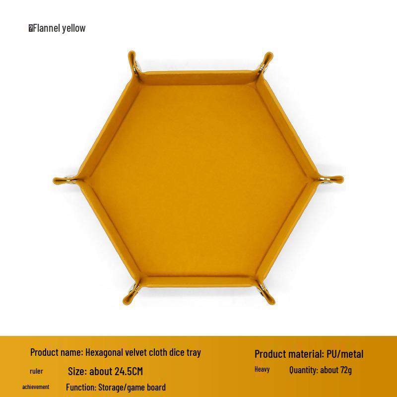 Hexagonal Velvet Foldable Dice Storage Tray