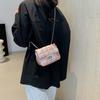 Trendy Black White Pink Silver Pu Small Square Shoulder Bag For Stylish Women
