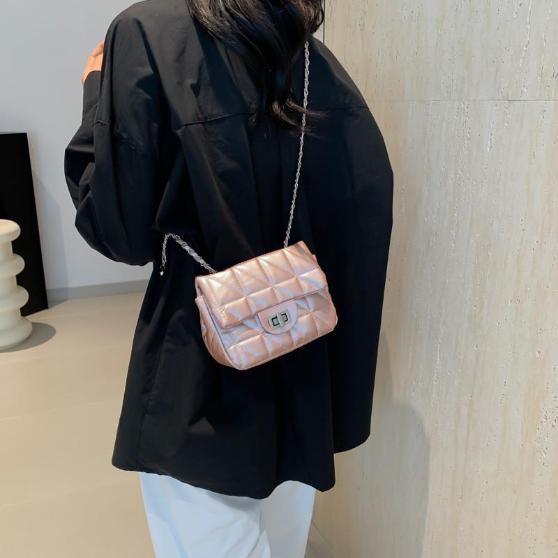 Trendy Black White Pink Silver Pu Small Square Shoulder Bag For Stylish Women