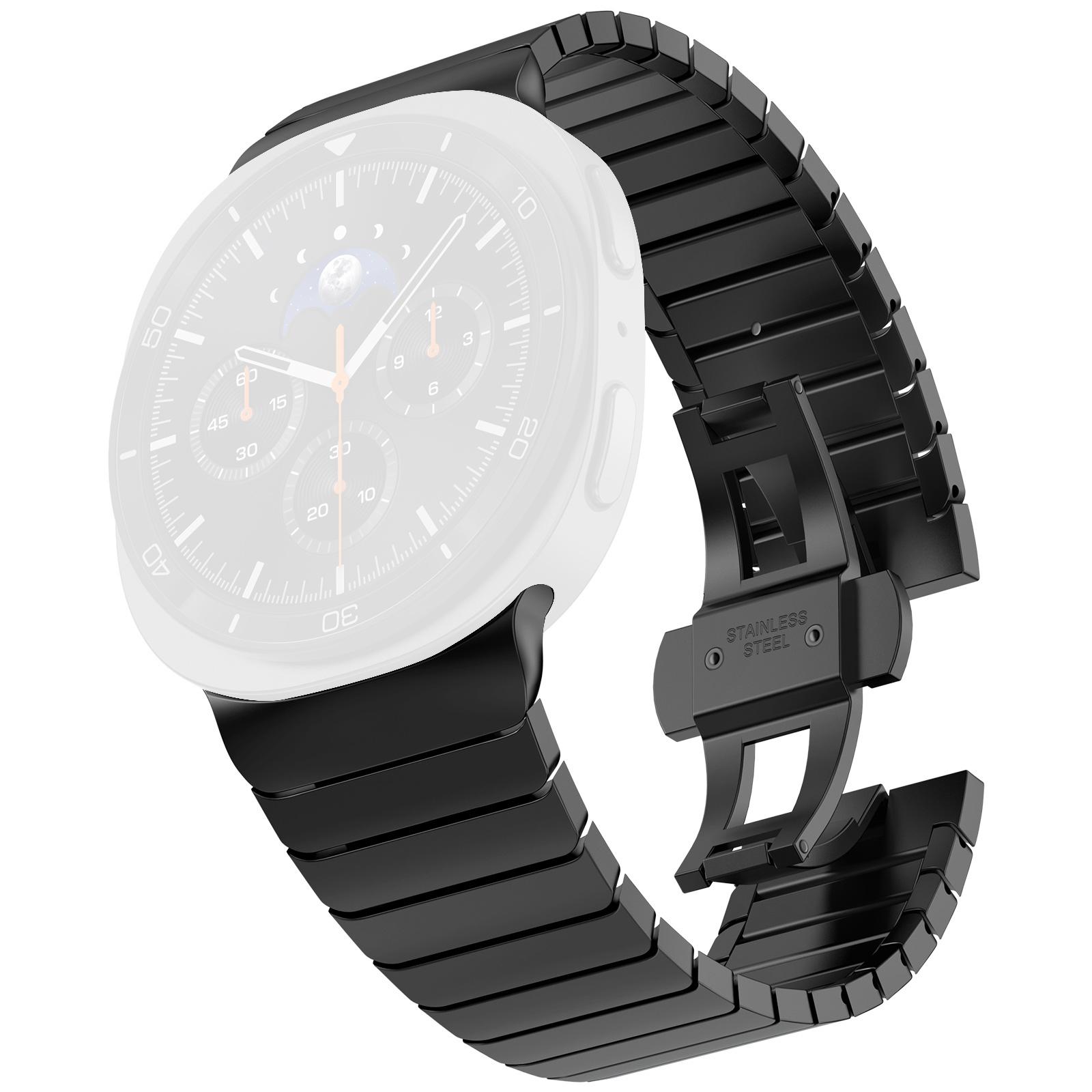 

For Samsung Galaxy Watch8 44mm/40mm/8 Classic 46mm Titanium Alloy One-bead Watch Strap with Butterfly Clasp B