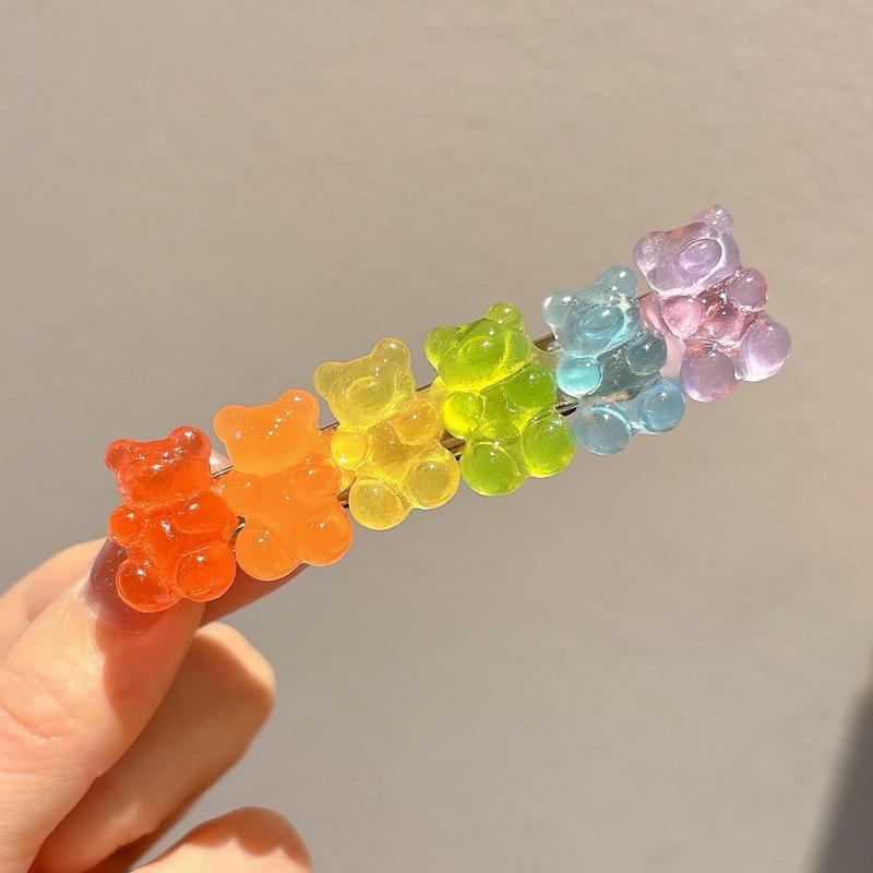 

Заколка для волос «Желейный мишка» | Разноцветные пластиковые зажимы-«крокодильчики» для женщин Милые и прочные аксессуары для волос Аксессуары для укладки волос