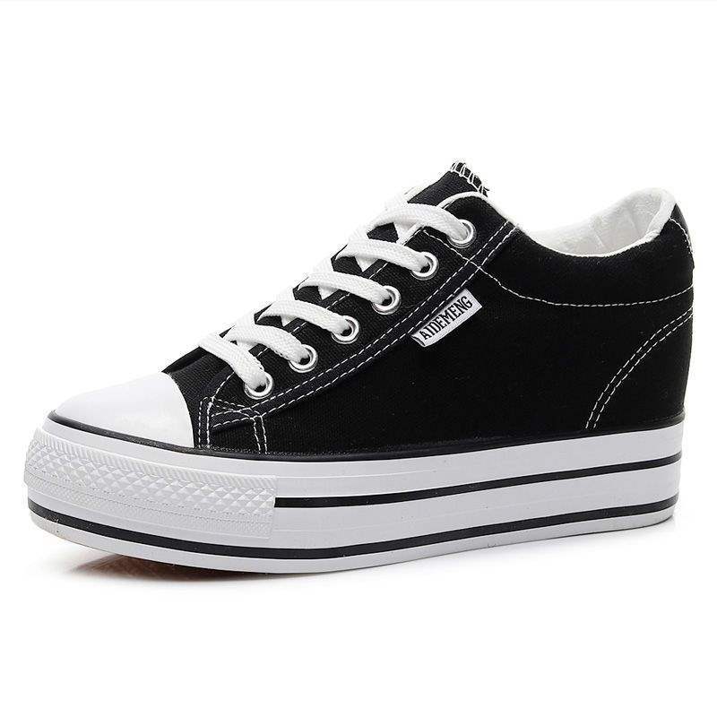 Spring Platform Canvas Shoes Inner Height Increased by 34 Yards Muffin Board Shoes