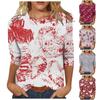 Women's Fashion Casual Temperament Valentine's Day Love Printed Seven-quarter Sleeve Top
