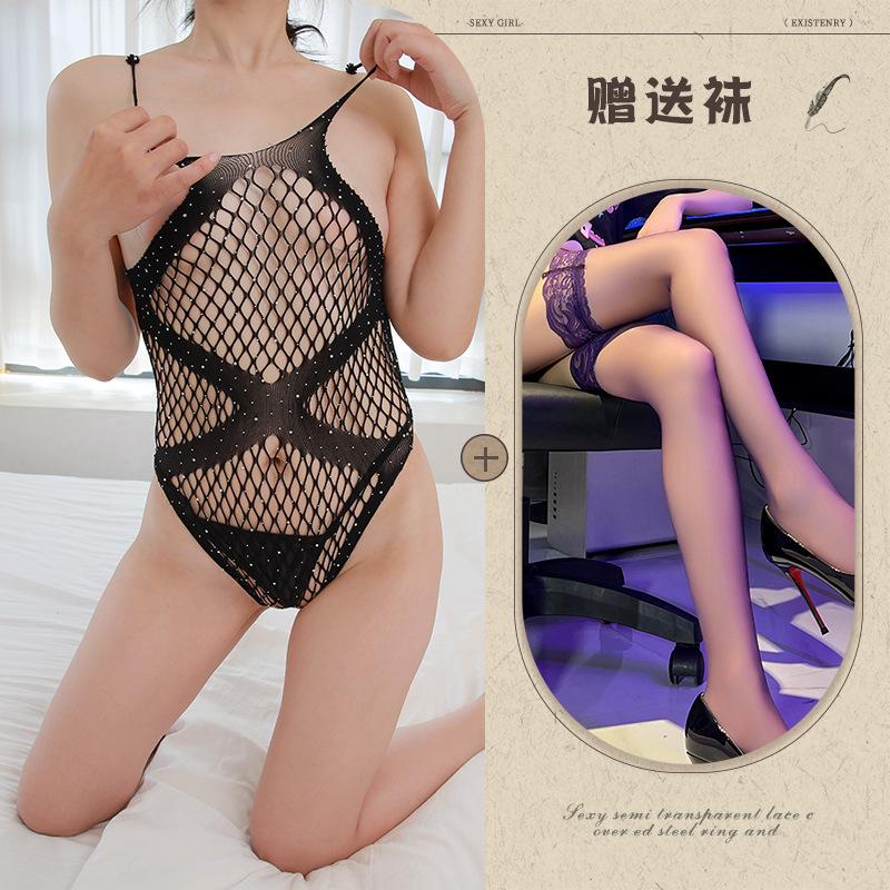Sexy underwear European and American sexy netwear net socks hot diamond gypsy women's onesie