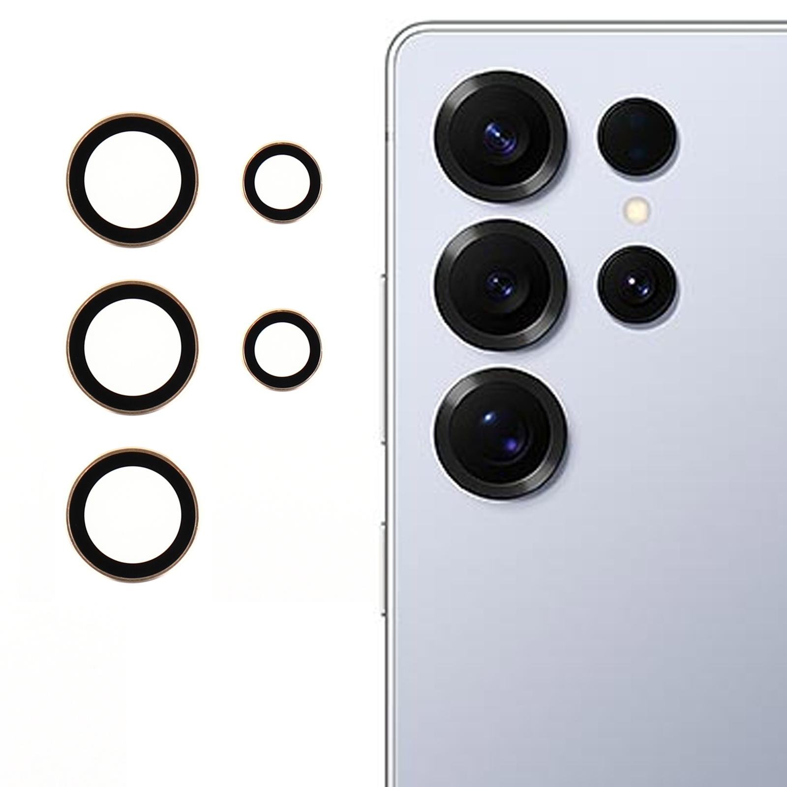 

For Samsung Galaxy S25 Ultra Camera Lens Protector Electroplating Ultra HD Tempered Glass Lens Film Gold