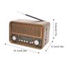 Portable FM AM SW Radio with BT Speaker LED Flashlight Vintage Radio Support TF Card for Home Office