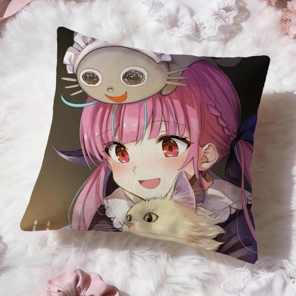 Hololive M-Minato Aqua Cushion Cover Premium Comfort Reversible Pillow Cove -Two In One Design for Any Room & Car Interior